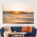 Calm Water Wall Art – Framed Sunset Waves Canvas Artwork, by MyGreatCanvas | Canvas Wall Art Prints | Photo Prints & Wall Decor