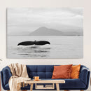 Whale Tail Wall Art – Framed Black White Ocean Canvas by MyGreatCanvas | Canvas Wall Art Prints | Photo Prints & Wall Decor