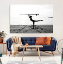 Yoga Surf Wall Art Canvas Print – Framed Black White Shore by MyGreatCanvas | Canvas Wall Art Prints | Photo Prints & Wall Decor