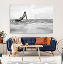 Black and White Surfing Wall Art Canvas Print – Framed Ocean by MyGreatCanvas | Canvas Wall Art Prints | Photo Prints & Wall Decor