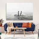 Black White Ocean Wall Art Canvas Print – Framed Monochrome by MyGreatCanvas | Canvas Wall Art Prints | Photo Prints & Wall Decor