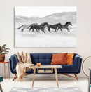 Wild Horses Running Wall Art Canvas Print, Framed Black by MyGreatCanvas | Canvas Wall Art Prints | Photo Prints & Wall Decor
