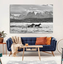 Wild Horses Wall Art Canvas Print – Framed Black and White by MyGreatCanvas | Canvas Wall Art Prints | Photo Prints & Wall Decor
