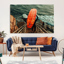 Surfer Stairway Wall Art Canvas Print – Framed Ocean Surf by MyGreatCanvas | Canvas Wall Art Prints | Photo Prints & Wall Decor