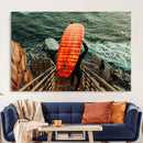 Surfer Stairway Wall Art – Framed Ocean Surf Canvas Artwork, by MyGreatCanvas | Canvas Wall Art Prints | Photo Prints & Wall Decor