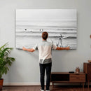 Surfer Silhouette Wall Art Canvas Print – Framed Calm Ocean by MyGreatCanvas | Canvas Wall Art Prints | Photo Prints & Wall Decor
