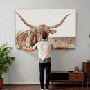 Longhorn Cow Wall Art Canvas Print – Framed Texas Ranch