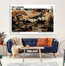 Modern Japanese Wall Art Canvas Print – Framed Abstract