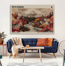 Modern Japanese Wall Art Canvas Print – Framed Abstract