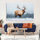 Elk Wall Art Canvas Print – Framed Snowy Forest Scene Art by MyGreatCanvas | Canvas Wall Art Prints | Photo Prints & Wall Decor