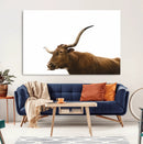 Longhorn Cow Wall Art Canvas Print – Framed Rustic Animal by MyGreatCanvas | Canvas Wall Art Prints | Photo Prints & Wall Decor