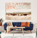 Cow Herd Wall Art Canvas Print – Framed Farmhouse Cattle by MyGreatCanvas | Canvas Wall Art Prints | Photo Prints & Wall Decor