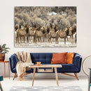 Elk Herd Scene Wall Art Canvas Print – Framed Rustic by MyGreatCanvas | Canvas Wall Art Prints | Photo Prints & Wall Decor