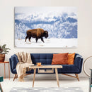 Bison Snow Wall Art Canvas Print – Framed Wildlife Scene by MyGreatCanvas | Canvas Wall Art Prints | Photo Prints & Wall Decor