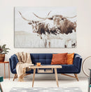 Longhorn Cow Decor Wall Art Canvas Print – Framed Rustic by MyGreatCanvas | Canvas Wall Art Prints | Photo Prints & Wall Decor