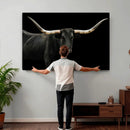 Texas Longhorn Wall Art Canvas Print – Framed Rustic Western