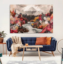 Mountain Wall Art Canvas Print – Framed Autumn Forest