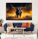 Longhorn Canvas Wall Art Canvas Print – Framed Bold Bull