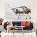 Longhorn Wall Art Canvas Print – Framed Western Cow Rustic