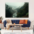 Misty Forest Wall Art Canvas Print – Framed Foggy River by MyGreatCanvas | Canvas Wall Art Prints | Photo Prints & Wall Decor