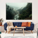 Misty Forest Wall Art Canvas Print – Framed Foggy River Art by MyGreatCanvas | Canvas Wall Art Prints | Photo Prints & Wall Decor