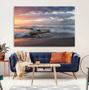 Golden Hour Wall Art Canvas Print – Framed Tranquil Waves