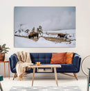 Bison Wildlife Wall Art Canvas Print – Framed Snowy Prairie by MyGreatCanvas | Canvas Wall Art Prints | Photo Prints & Wall Decor