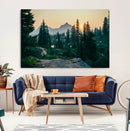 Mountain Wall Art Canvas Print – Framed Forest Serenity