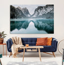 Mountain Lake Wall Art Canvas Print – Framed Winter by MyGreatCanvas | Canvas Wall Art Prints | Photo Prints & Wall Decor