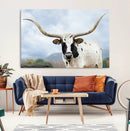 Texas Longhorn Wall Art Canvas Print – Framed Western Rustic by MyGreatCanvas | Canvas Wall Art Prints | Photo Prints & Wall Decor