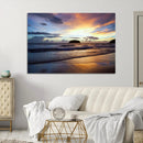 Beach Sunset Wall Art Canvas Print – Tropical Ocean Waves