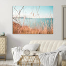Coastal Grass Landscape Wall Art Canvas Print – Golden
