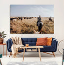 Western Wall Art Canvas Print – Framed Cowboy Cattle Drive by MyGreatCanvas | Canvas Wall Art Prints | Photo Prints & Wall Decor