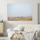 Foggy Plains Wall Art Canvas Print – Framed Horseback Riders