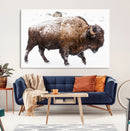 Snowy Buffalo Wall Art Canvas Print – Framed Wildlife by MyGreatCanvas | Canvas Wall Art Prints | Photo Prints & Wall Decor