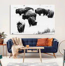 Buffalo Herd Wall Art Canvas Print – Framed Black and White by MyGreatCanvas | Canvas Wall Art Prints | Photo Prints & Wall Decor