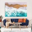 Aerial Beach Wall Art Canvas Print – Framed Ocean Waves by MyGreatCanvas | Canvas Wall Art Prints | Photo Prints & Wall Decor