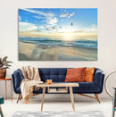 Minimalist Seaside Wall Art Canvas Print – Morning Glow