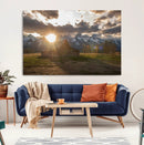 Snowy Peaks Wall Art Canvas Print – Rustic Mountain