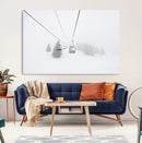 Ski Lift Wall Art Canvas Print – Snowy Alpine Landscape