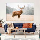 Vintage Wildlife Wall Art Canvas Print – Misty Landscape