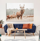 Rustic Nature Wall Art Canvas Print – Stag Woodland Framed