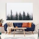 Foggy Forest Wall Art Canvas Print – Framed Misty Pines