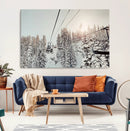 Frosty Pines Wall Art Canvas Print – Framed Cozy Cabin Ski by MyGreatCanvas | Canvas Wall Art Prints | Photo Prints & Wall Decor