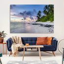 Tropical Beach Wall Art Canvas Print – Framed Sunset Glow