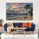Tropical Storm Wall Art Canvas Print – Framed Moody Beach
