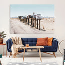 Desert Mailboxes Canvas Print – Framed Minimal Western