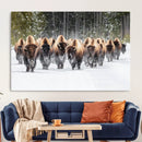 Bison Herd Scene Wall Art Canvas Print – Framed Western by MyGreatCanvas | Canvas Wall Art Prints | Photo Prints & Wall Decor