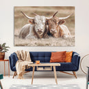 Couple Highland Cows Wall Art Canvas Print – Peaceful Meadow by MyGreatCanvas | Canvas Wall Art Prints | Photo Prints & Wall Decor