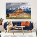 Rustic Wooden Barn Wall Art Canvas Print – Snowy Mountain by MyGreatCanvas | Canvas Wall Art Prints | Photo Prints & Wall Decor